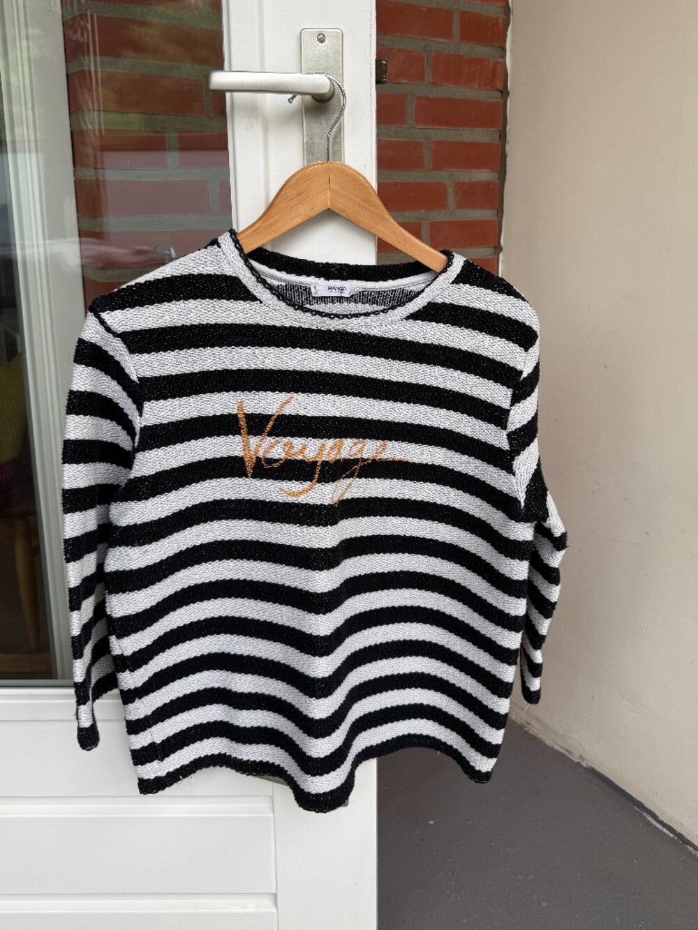 Mango Women's Nautical Navy and White Striped Sweater Size XS